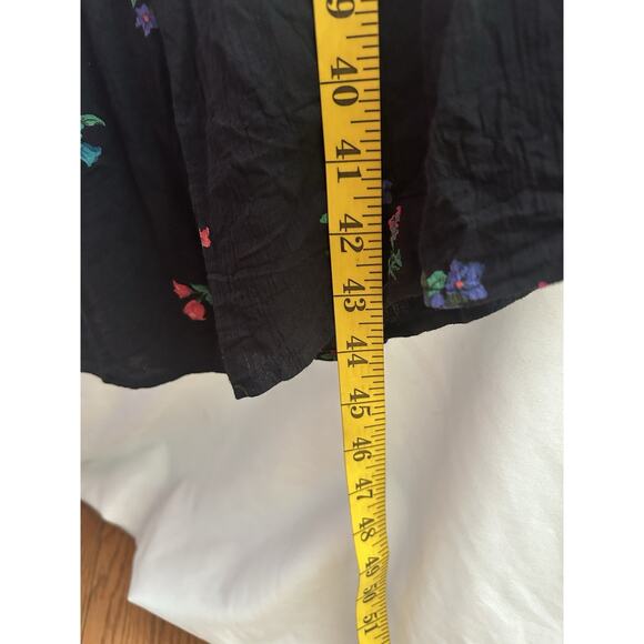 Old Navy Floral Boho Peasant Midi Dress Womens Size Medium Black Hippie - Picture 8 of 8